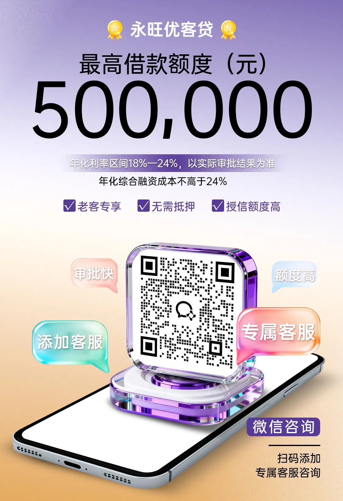 优客贷是永旺小贷为老客户提供的专属贷款产品,无需抵押,最高额度 50 万,最长 24 期,还款方式灵活,到账快捷